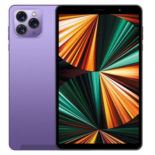 Tablette d'appel téléphonique Tab14 / P14, 1 Go + 16 Go, écran de 8,0 pouces, Identification faciale, Android 5.0 MTK6582 Quad Core, Réseau : 3G, GPS, OTG (Violet) SH968P172-316